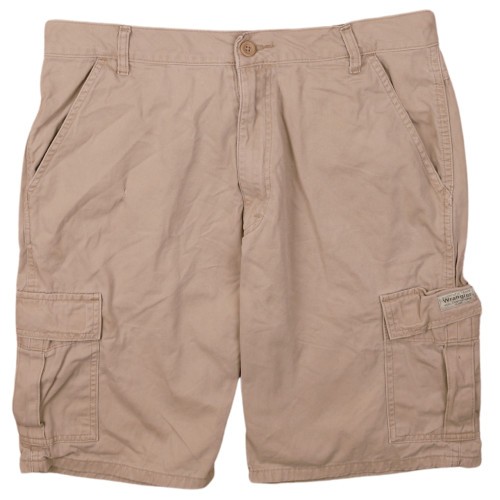Wrangler Mens Cargo Shorts Beige Cotton Canvas Zip Front Utility Pockets XL