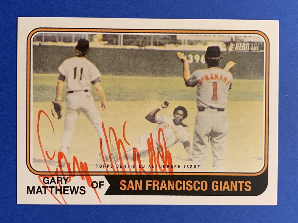 GARY MATTHEWS 2023 Topps Heritage RED INK Autograph *22/74* Real One Signed AUTO
