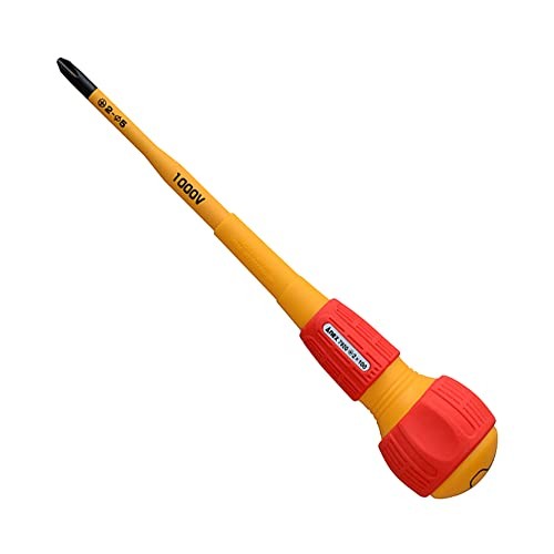 ANEX Screwdriver Insulated 1000V Compatible Slim Tip Thin Shank for Electrical