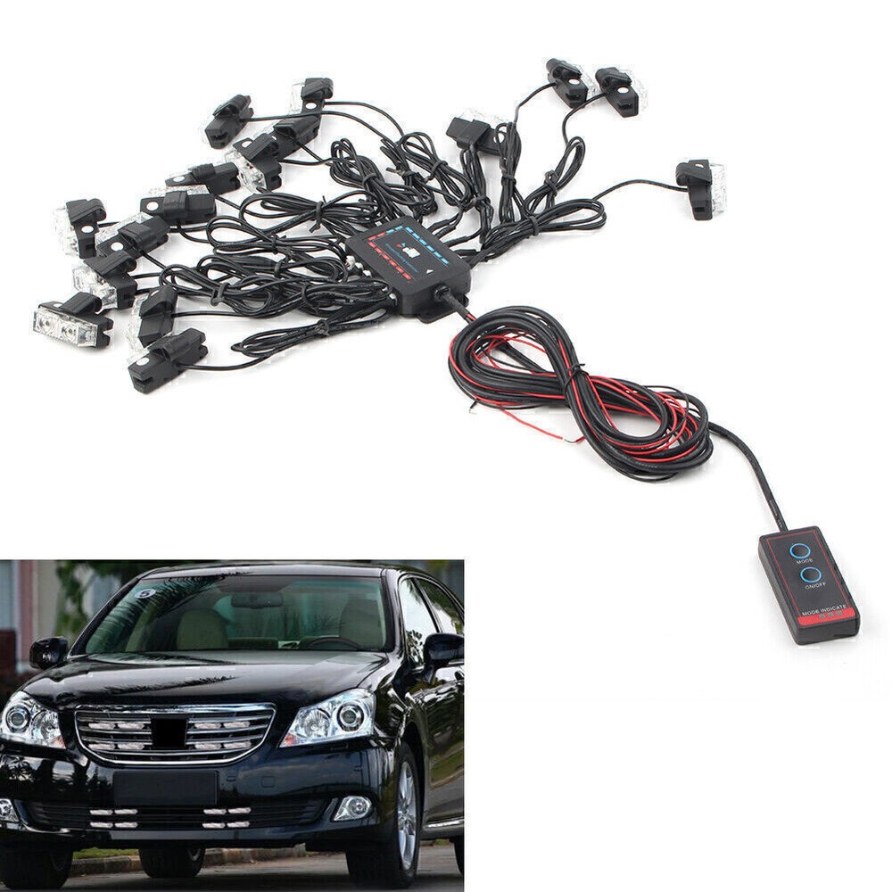 LED White Truck Emergency Strobe Light for Deck Dash Grill US