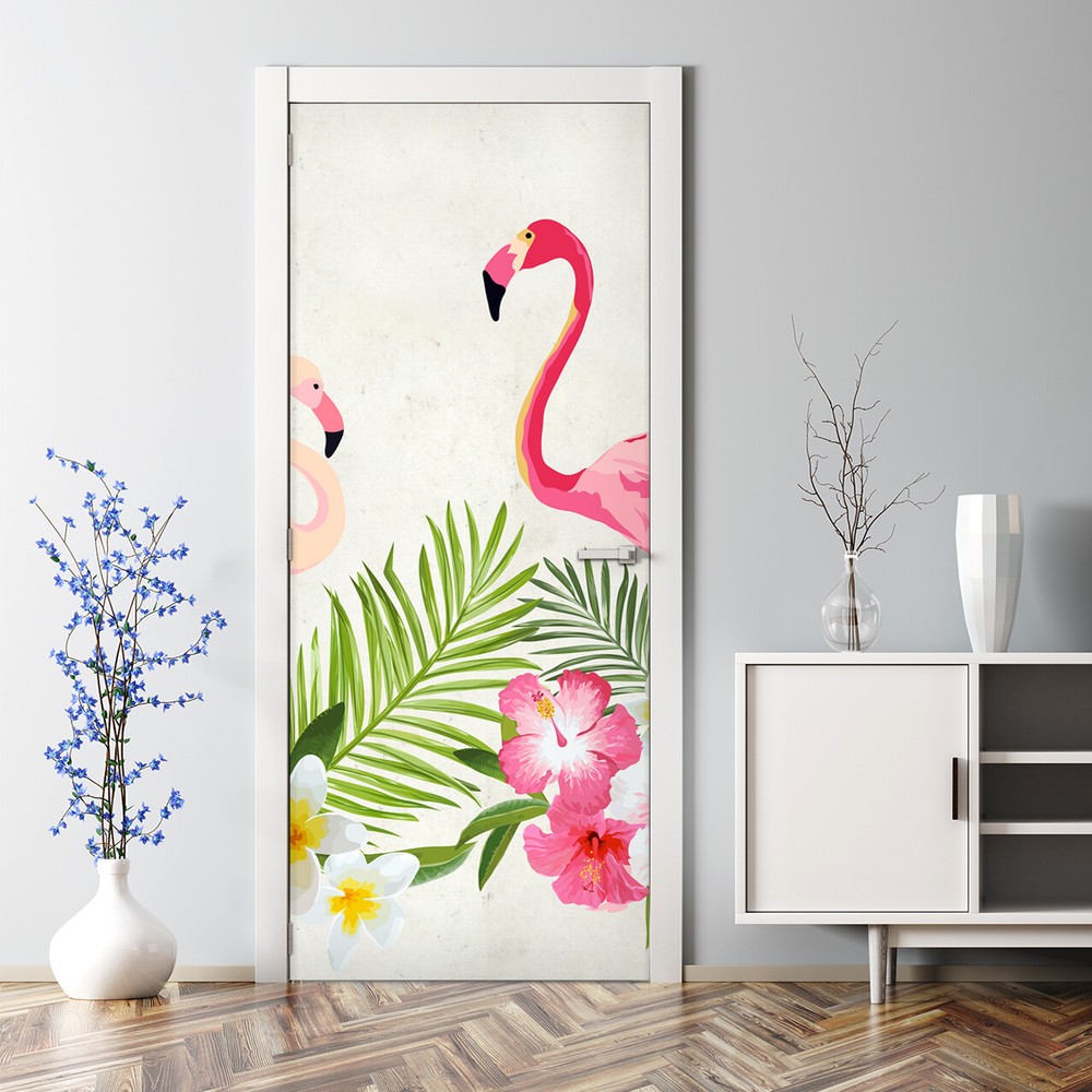 Vintage Floral Watercolor Door Sticker Bubble-Free Field Flowers Decal  