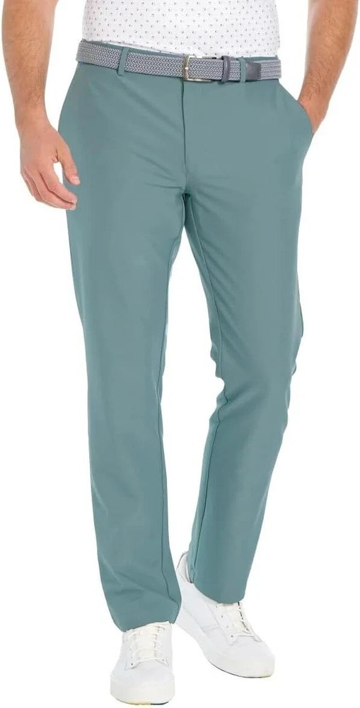 Greg Norman Men’s ML75 Microfiber Yarn Stretch Fabric Chino Pant, Green, 36x30