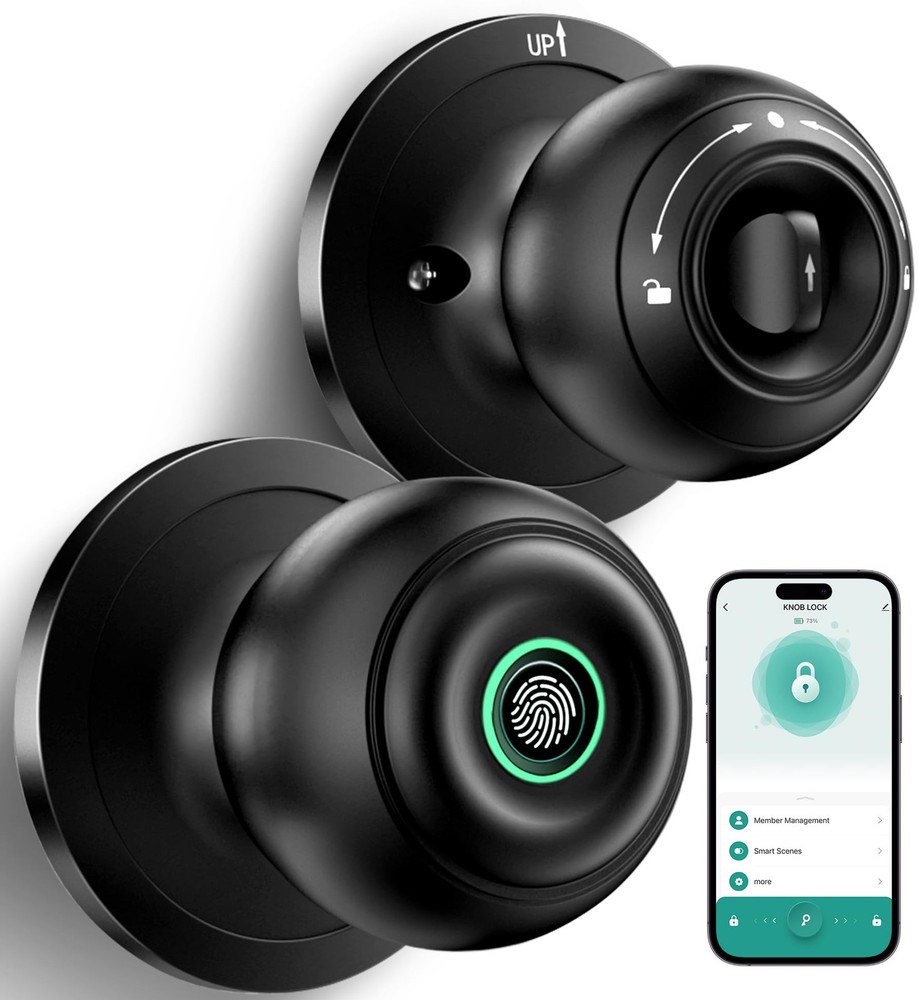 Smart Biometric Fingerprint Door Knob with Secure Lock