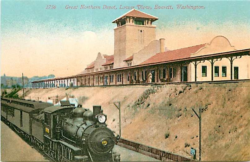 WA, Everett, Washington, Great Northern Depot, Edward H. Mitchel No. 2756
