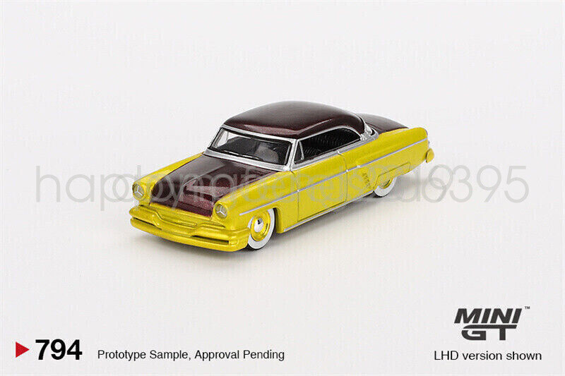 1:64 MINI GT Capri Hot Rod 1954 Lime Yellow LHD Model Car New
