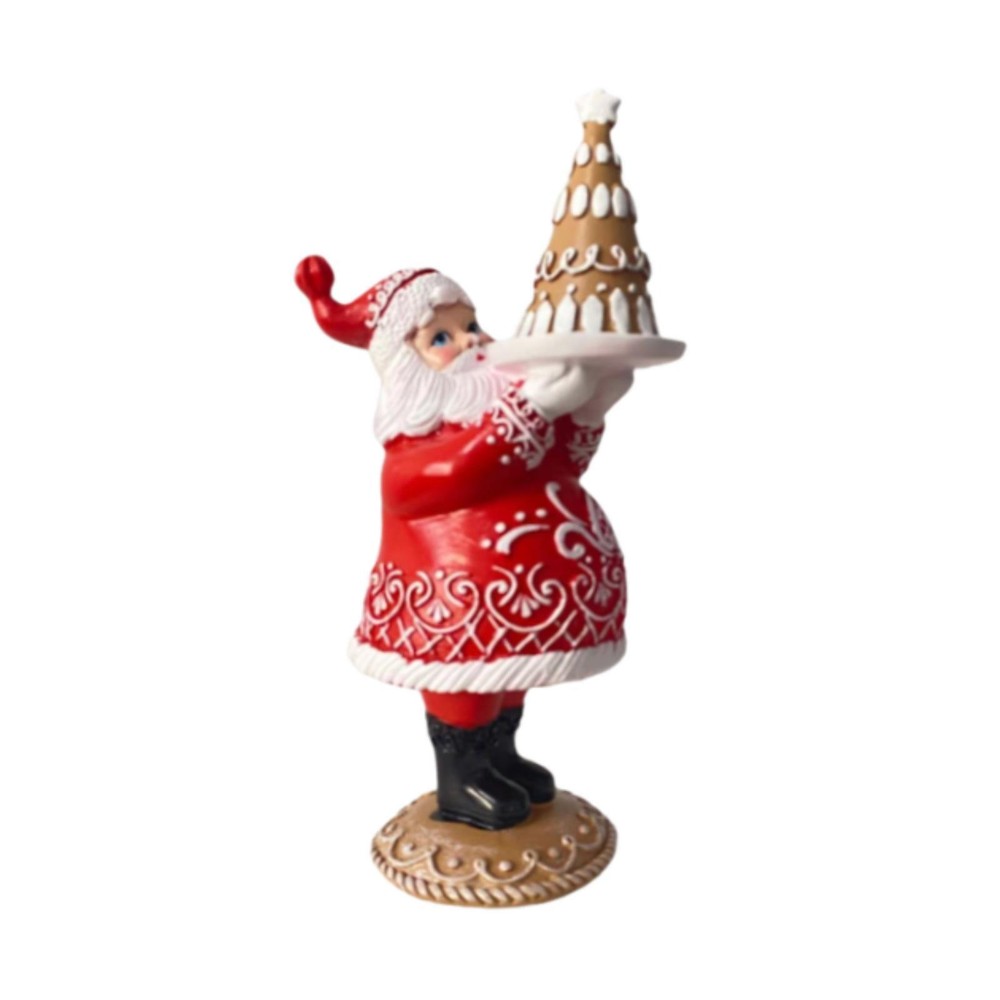 Christmas Figurine Resin Decorative Statue for Shelf Living Room Fireplace