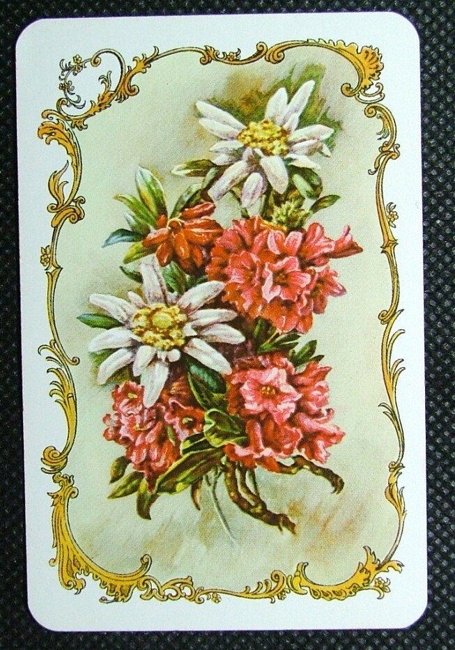 1 x Joker playing card single swap Alpine Flowers Piatnik No 2208 B ZJ 633