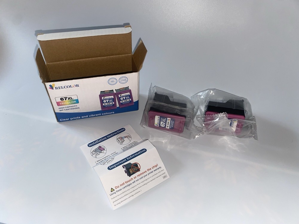 Ink Cartridge Replacement for Ink 67XL Tricolor