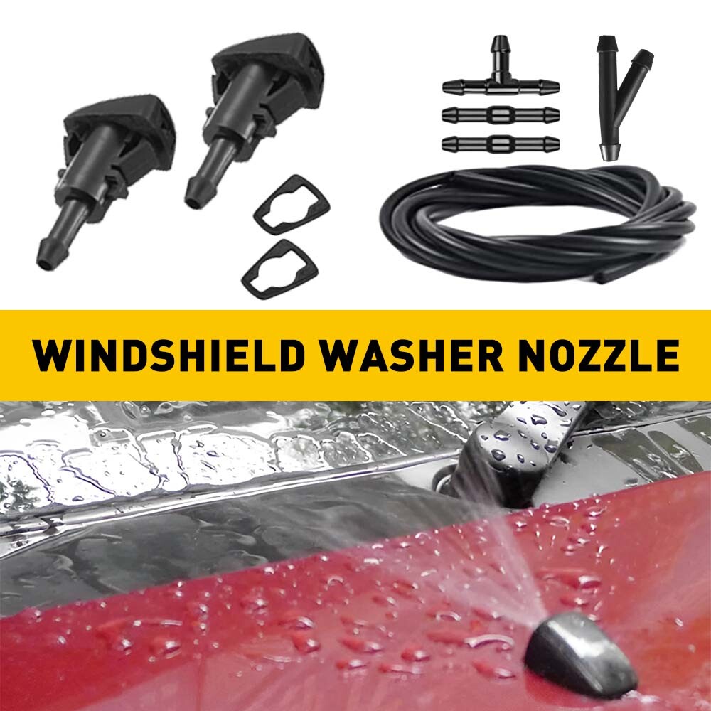 Universal Car Windshield Wiper Washer Nozzle Spray Kit with Hose