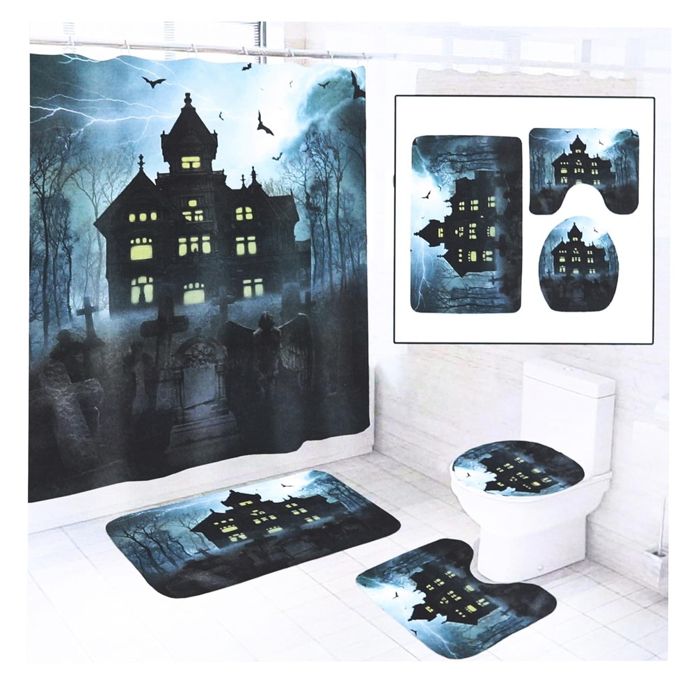 Halloween 4-Piece Bathroom Set | Haunted House