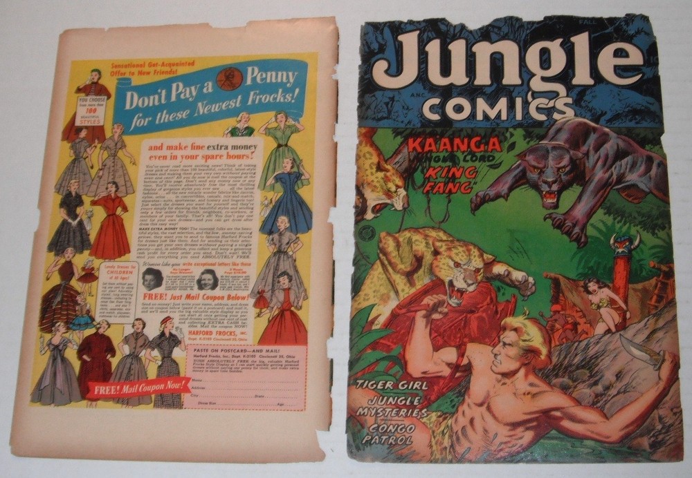 Jungle Comics # 160 ..Fair 1.0 grade...1953 comic--Tiger Girl...covers split--ra