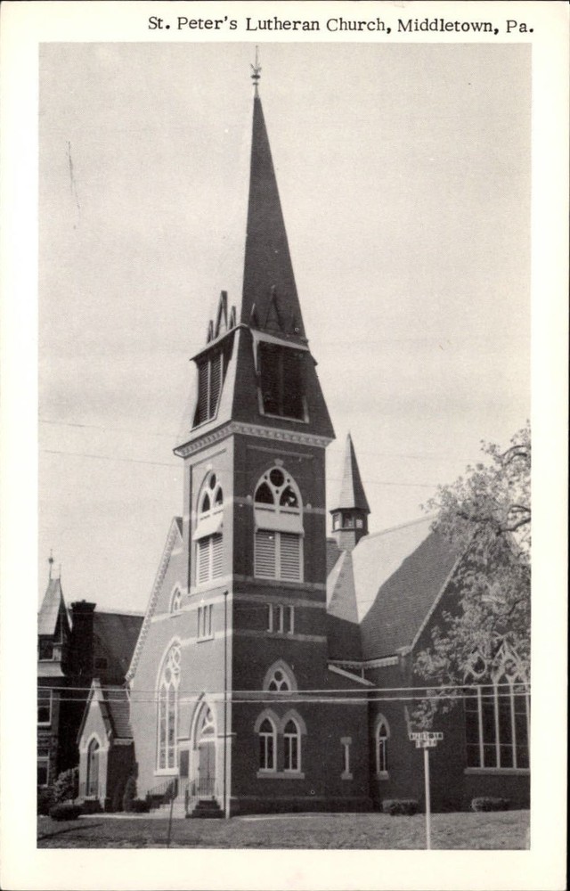 St Peter's Lutheran Church Middletown Pennsylvania ~ vintage postcard