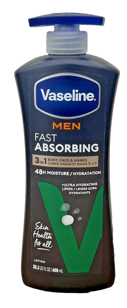 Vaseline Men Fast Absorbing 3 in 1 Body Lotion 20.3 oz