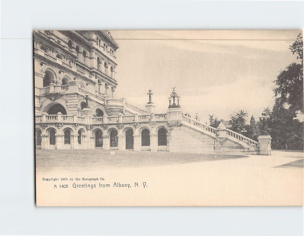 Postcard State Capitol Greetings from Albany New York USA