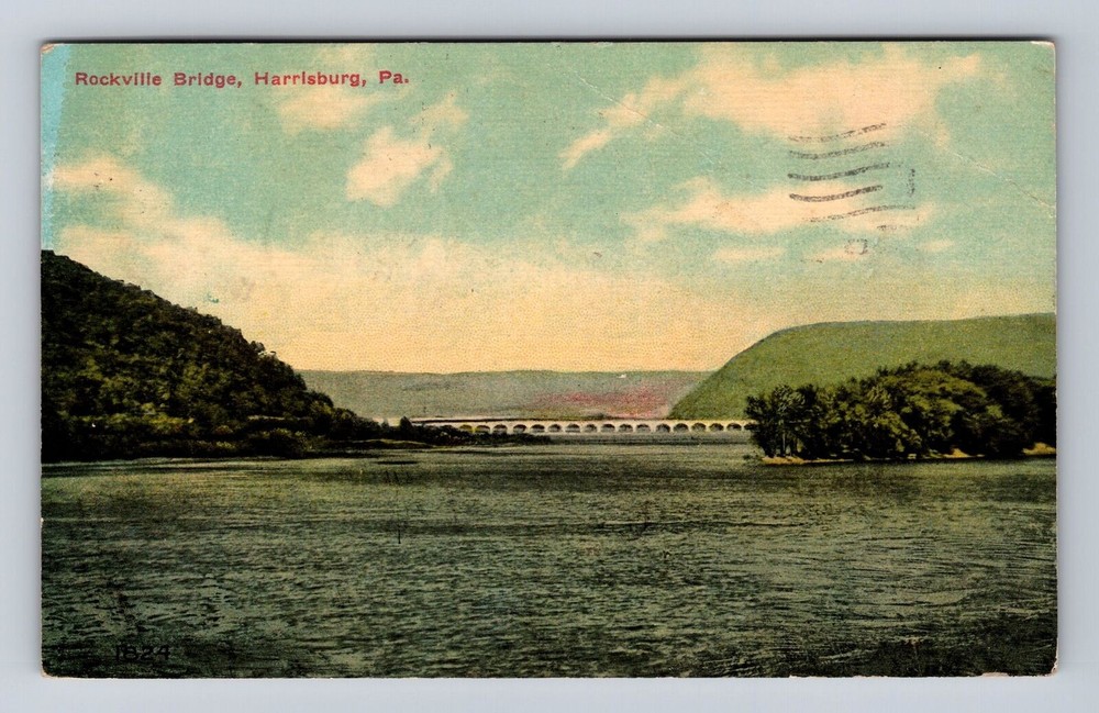 Harrisburg PA-Pennsylvania, Rockville Bridge, Vintage c1911 Postcard