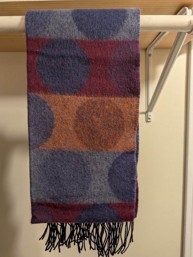 Vintage Perry Ellis 100% Wool Geometric Scarf Made in Germany Rare Pattern
