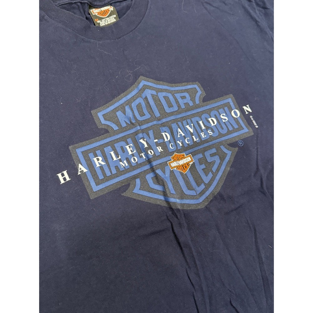 Harley Davidson Motor Cycles T Shirt Navy Blue Men's Graphic Tee