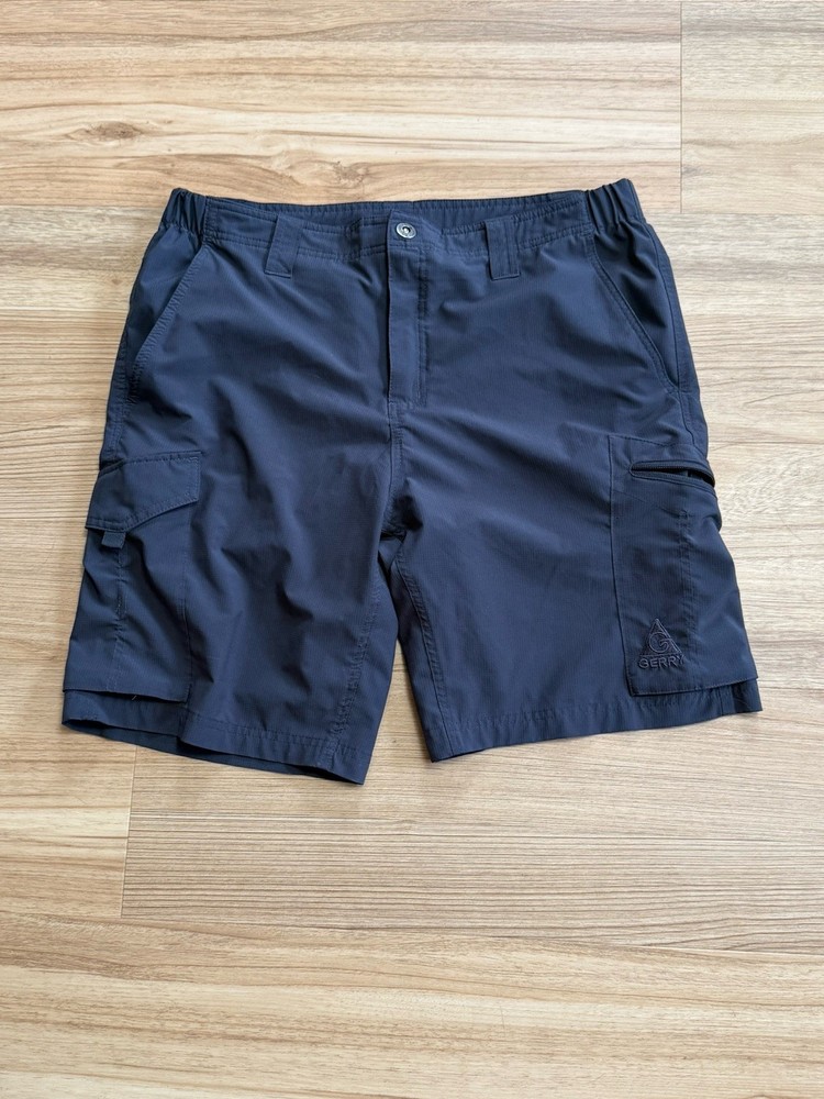 Gerry Men’s Dark Gray Carg Polyester Shorts Size 36 Outdoor Casual Hiking Shorts