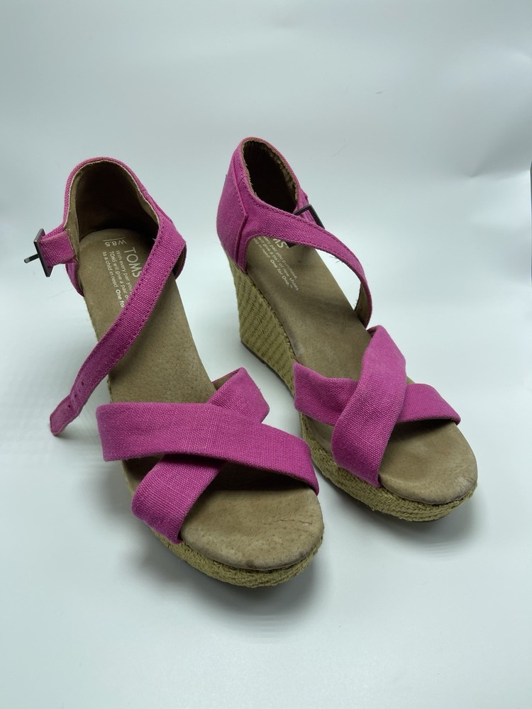 TOMS Hot Pink Women’s Wedges Size 8.5 Dress Shoe Wedge Heel