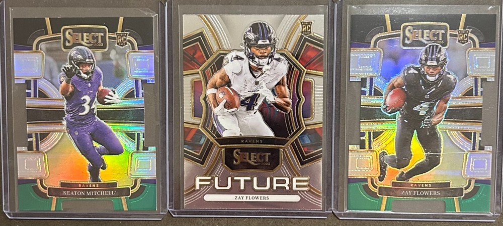 2023 Select Football Baltimore Ravens 3 Card Rookie Insert/Parallel Trading Lot!