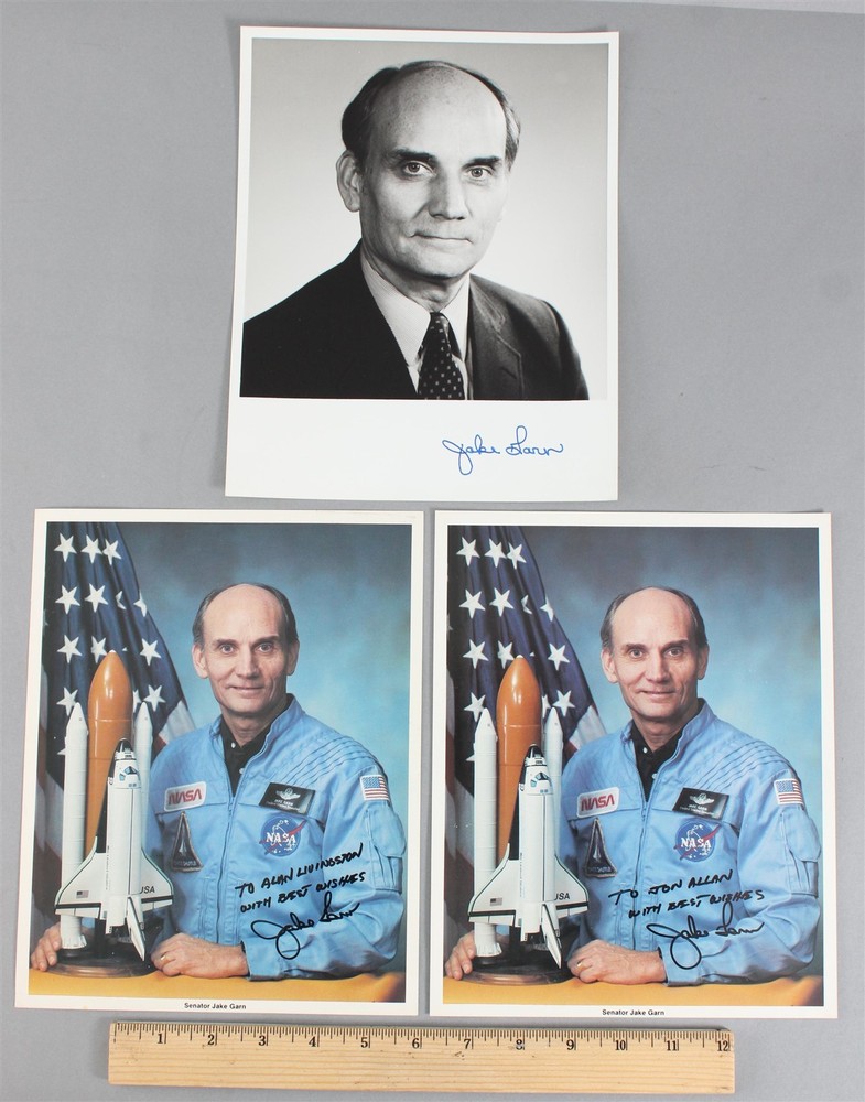 Authentic NASA U.S. Senate Stationery & Autographed JAKE GARN Photographs NR