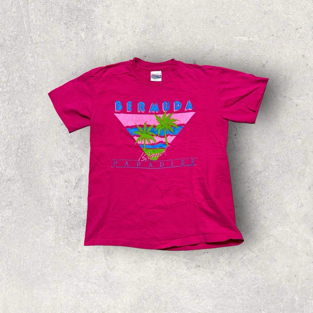 1990s Vintage Bermuda T-Shirt Medium Size Retro Style
