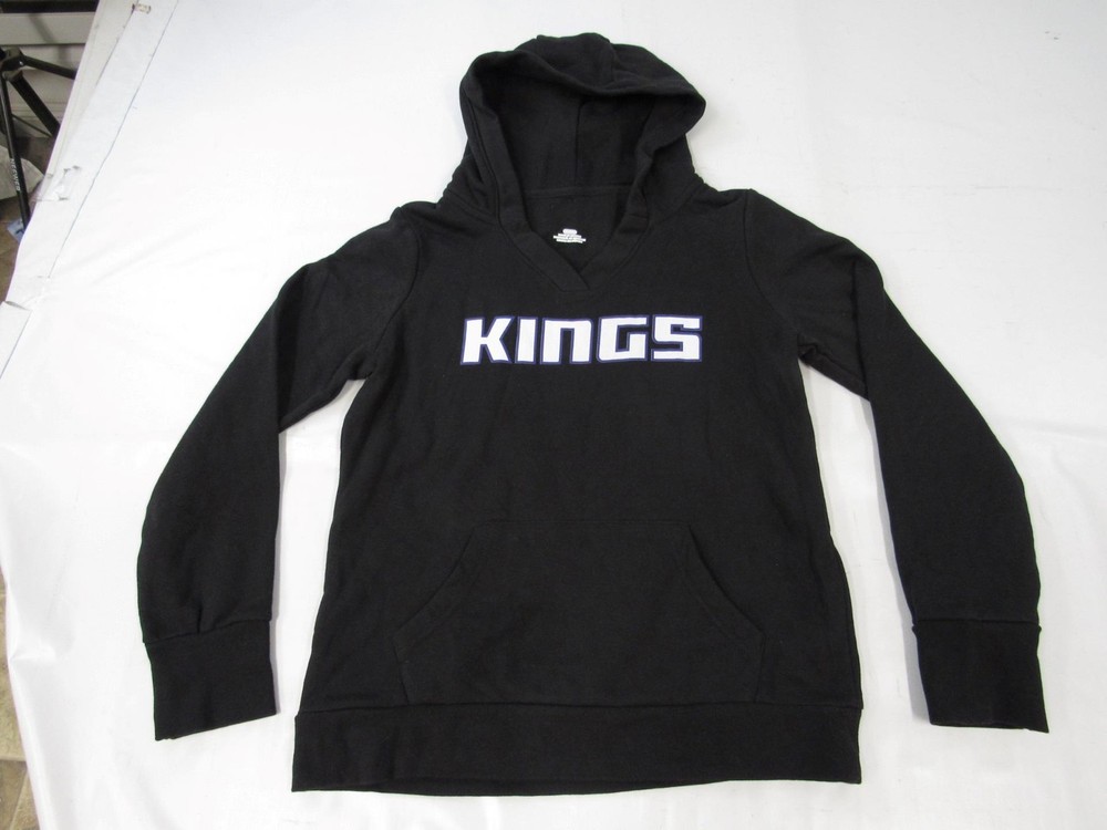 New Sacramento Kings Womens Size M Medium Black V-Neck Hoodie