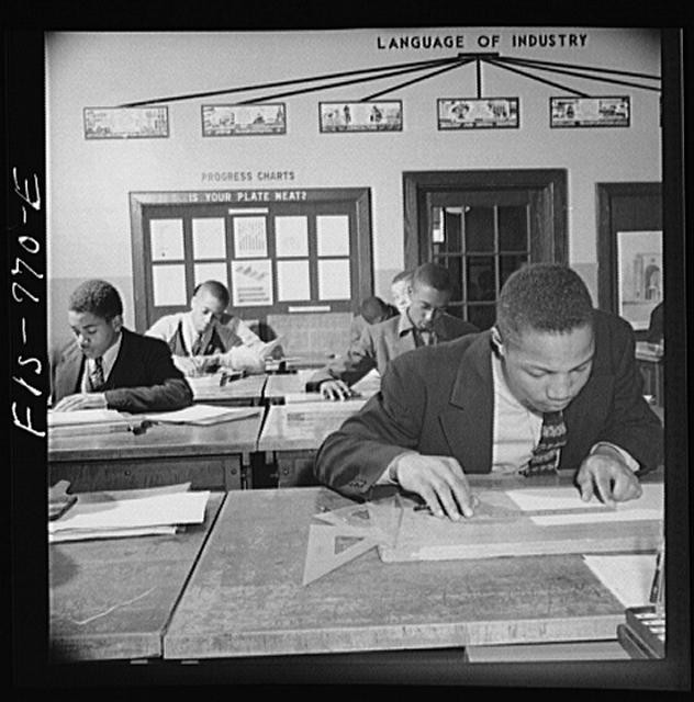 Untitled photo, : Washington, D.C. Drafting class at the Armstrong Technical