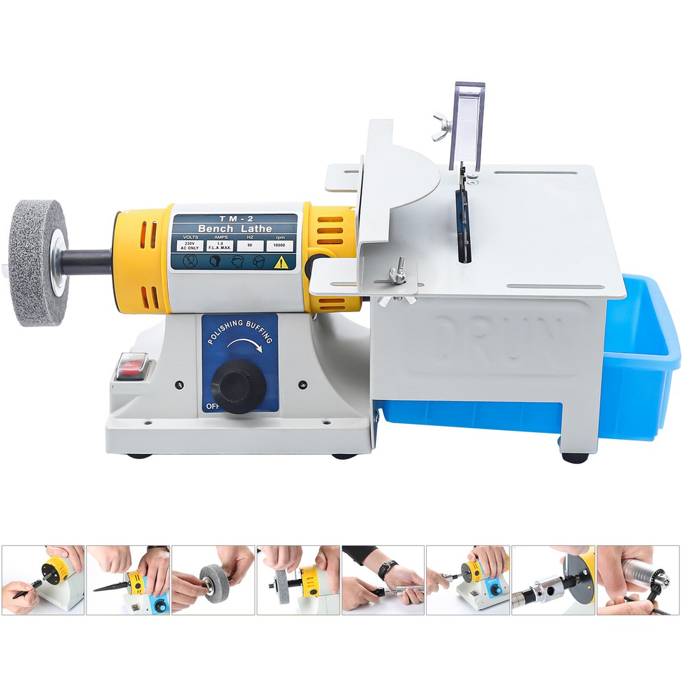 Gem Jewelry Rock Polishing Buffer Bench Lathe Mini Table Saw DIY Cutting Machine