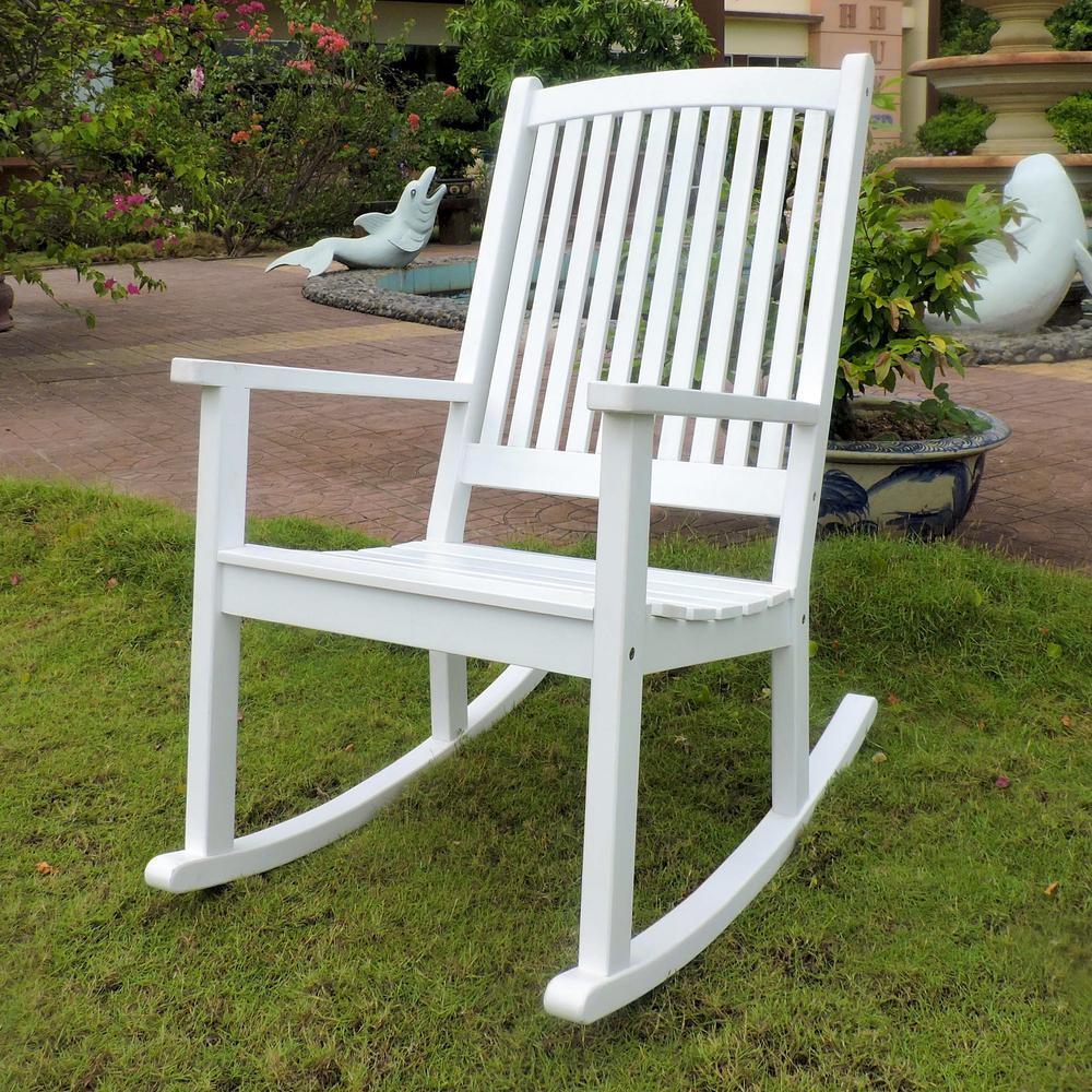 Acacia Wood Large Rocking Chair with Comfortable Design-image
