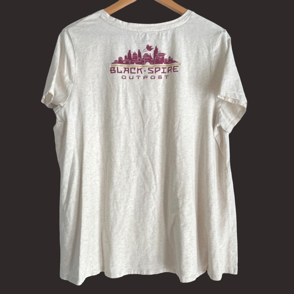 size 1x Star Wars Galaxy's edge black spire outpost v-neck tee t-shirt Disney Lu