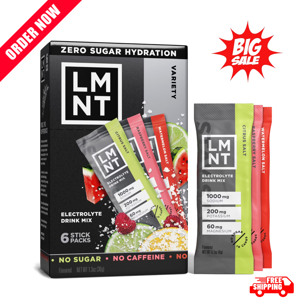 LMNT Zero Sugar Electrolyte Drink Mix - Variety Pack - 6ct
