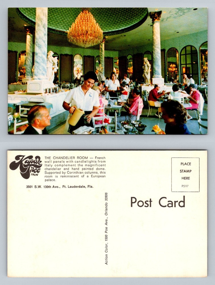 Ft Lauderdale, FL-Florida, Kapok Tree Inn Chandelier Room Vintage Postcard