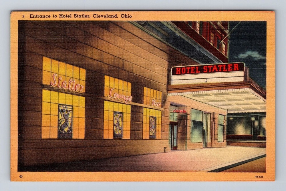 Cleveland OH- Ohio, Entrance To Hotel Statler, Advertisement, Vintage Postcard