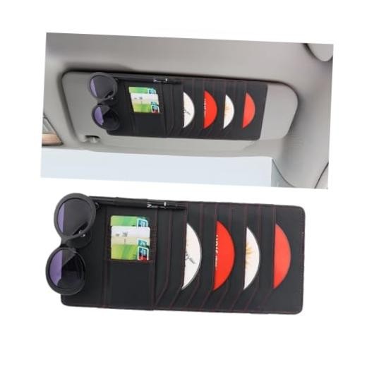 CD Case Holder for Car Sun Visor, Visor DVD Storage Organizer with Black