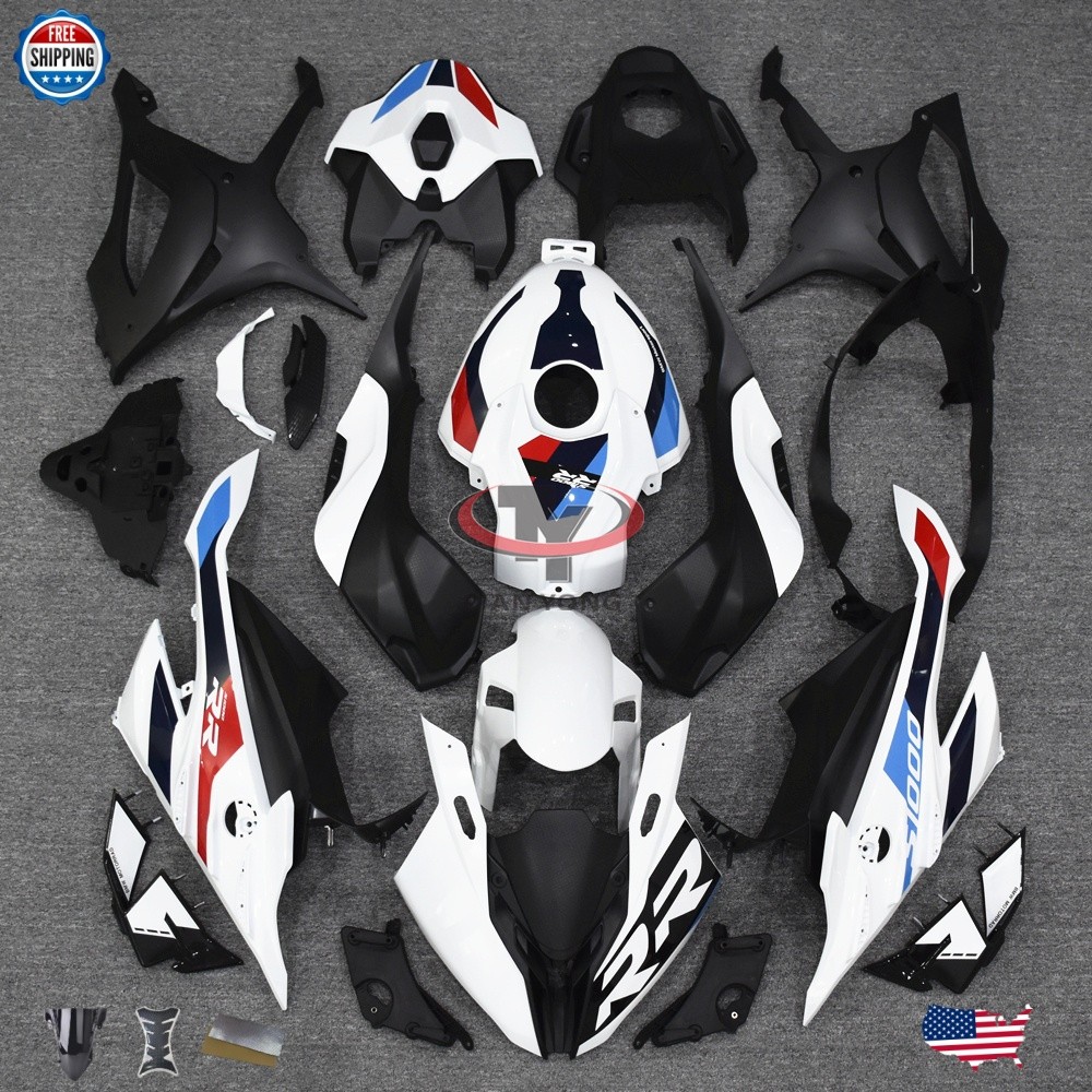 White Blue Fairings ABS Bodywork Shell Kit For BMW S1000RR 2023 2024 S1000 RR