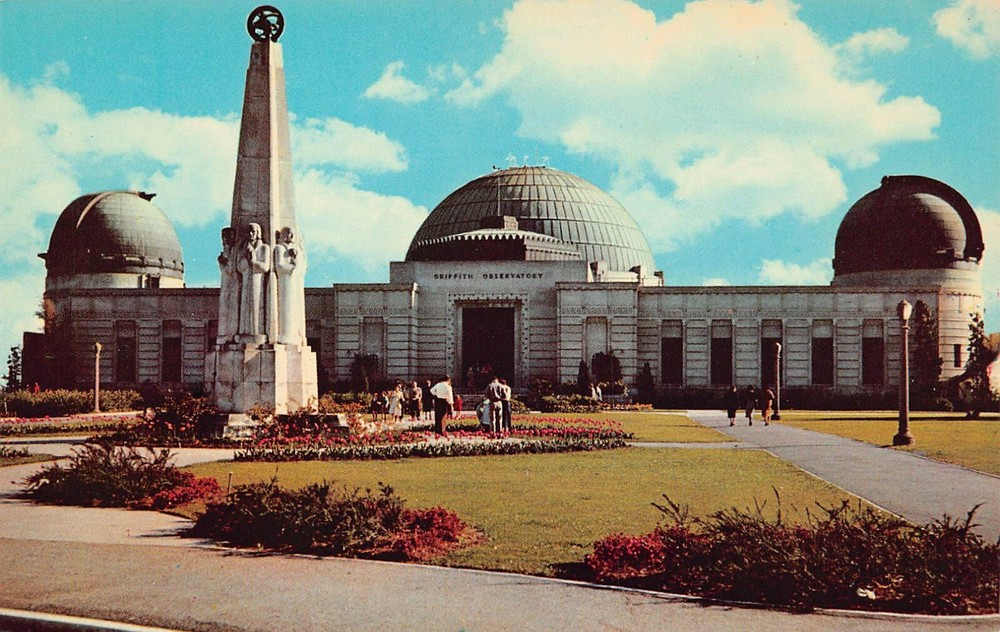 Los Angeles California Planetarium Observatory Griffith Park  Vtg Postcard A19