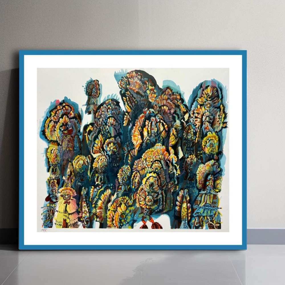 Vintage Ukrainian Art: Abstract Wall Print, Modern Home Decor Gift with Ethnic-image