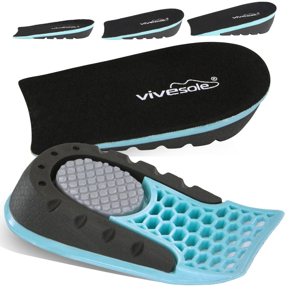 Heel Lift Inserts, 1 Inch, Unisex, Gel, Universal Fit, Moisture-Wicking, 60-Day