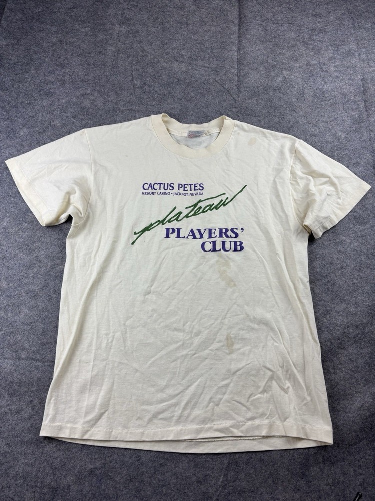 VTG 90s Hanes Heavyweight 50/50 Single Stitch Cactus Petes Casino Players Club L