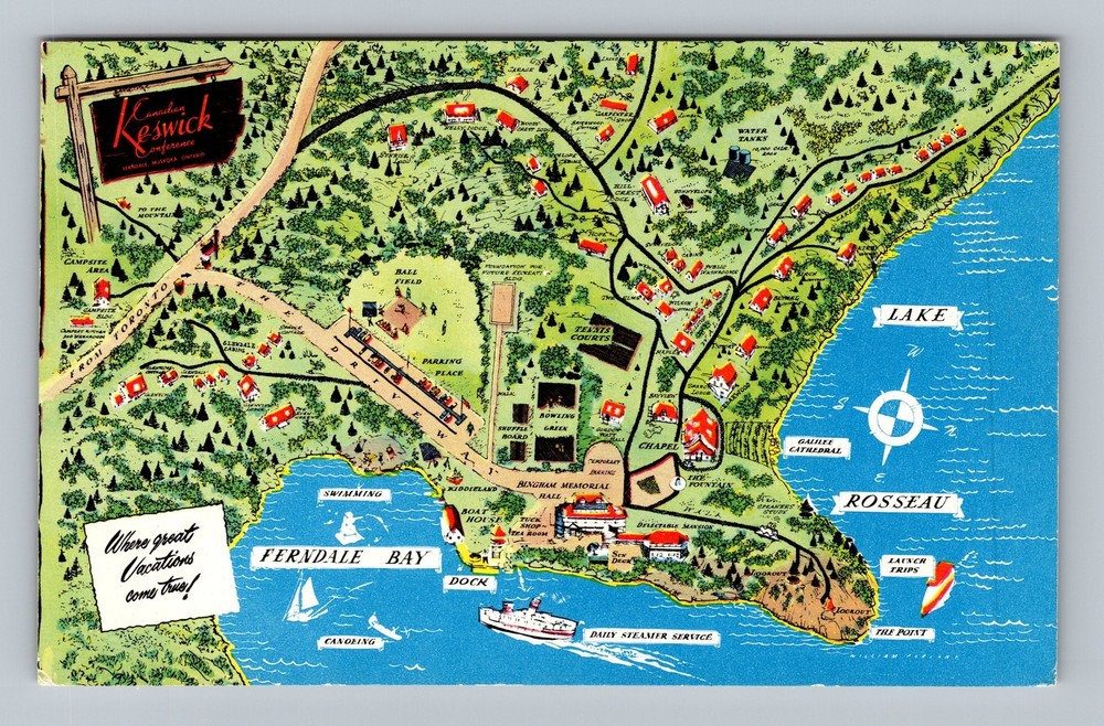 Canada Ontario Toronto Map General Greetings Landmarks Old PC Vintage Postcard