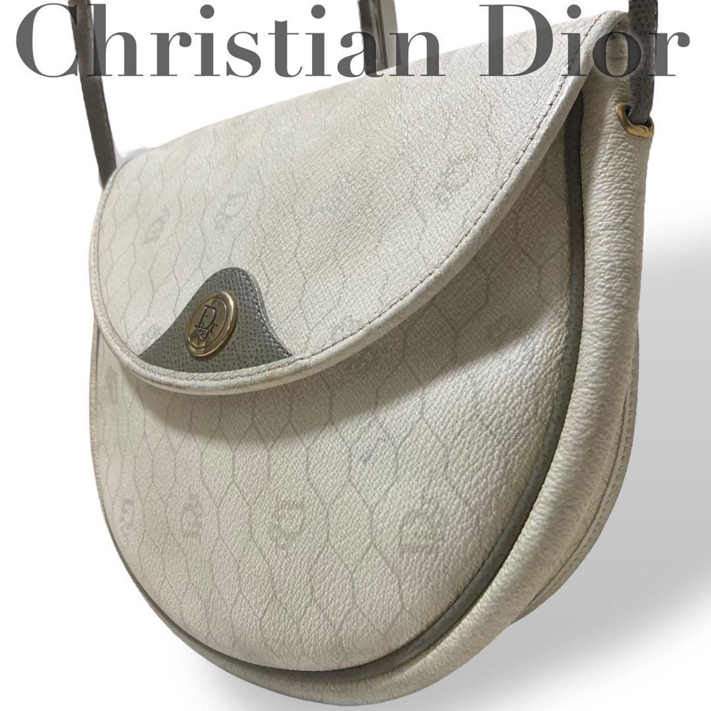 Christian Dior Honeycomb Pattern Shoulder Bag with Metal Fittings New