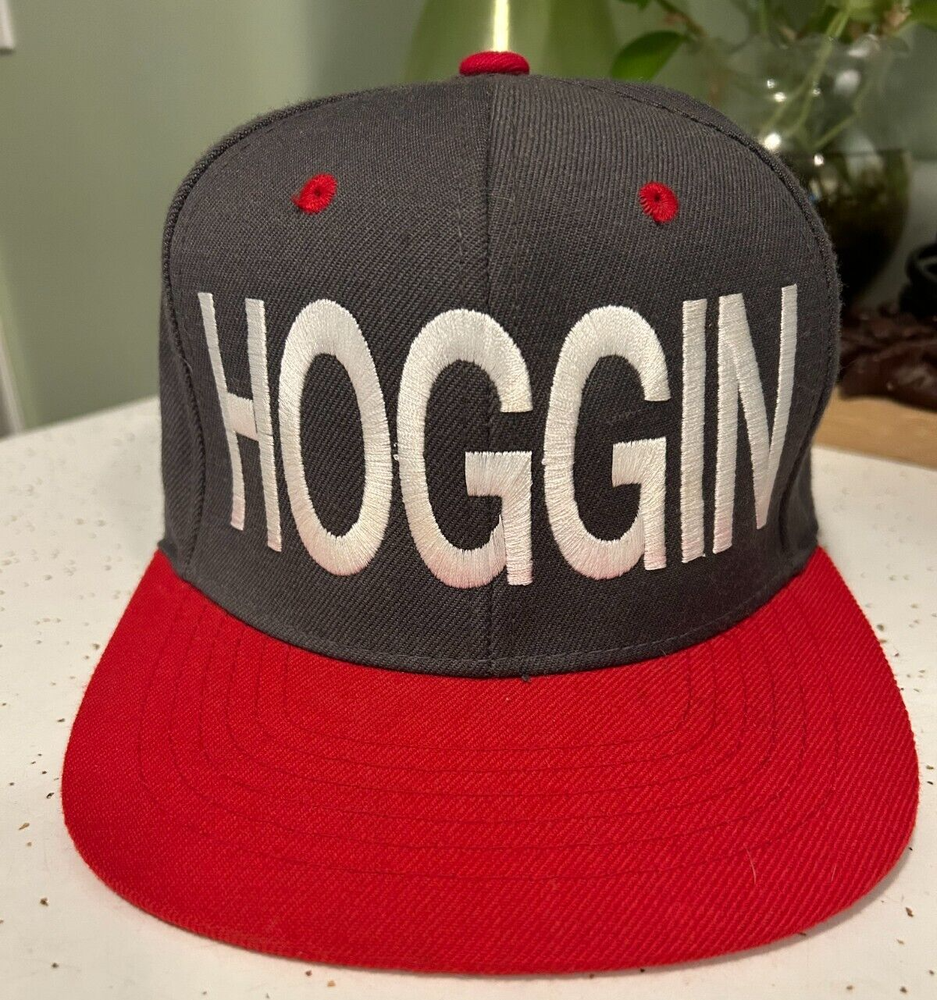 LIDS Hoggin Snap Back Adjustable Baseball Hat Gray and Red