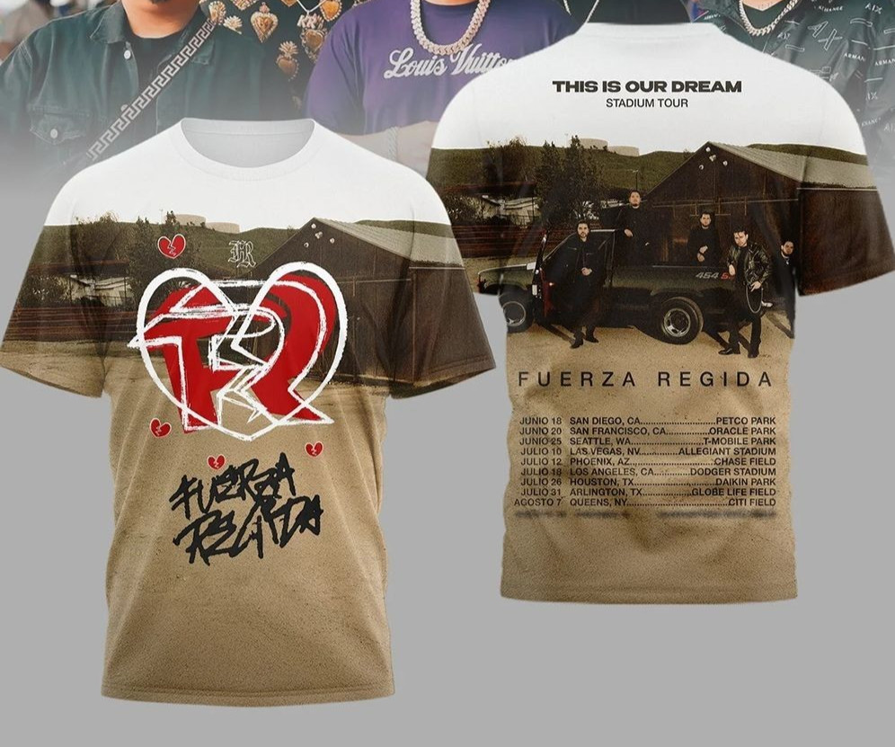 Fuerza Regida Pero No Te Enamores 2026 Stadium Tour AOP 3D T-Shirt