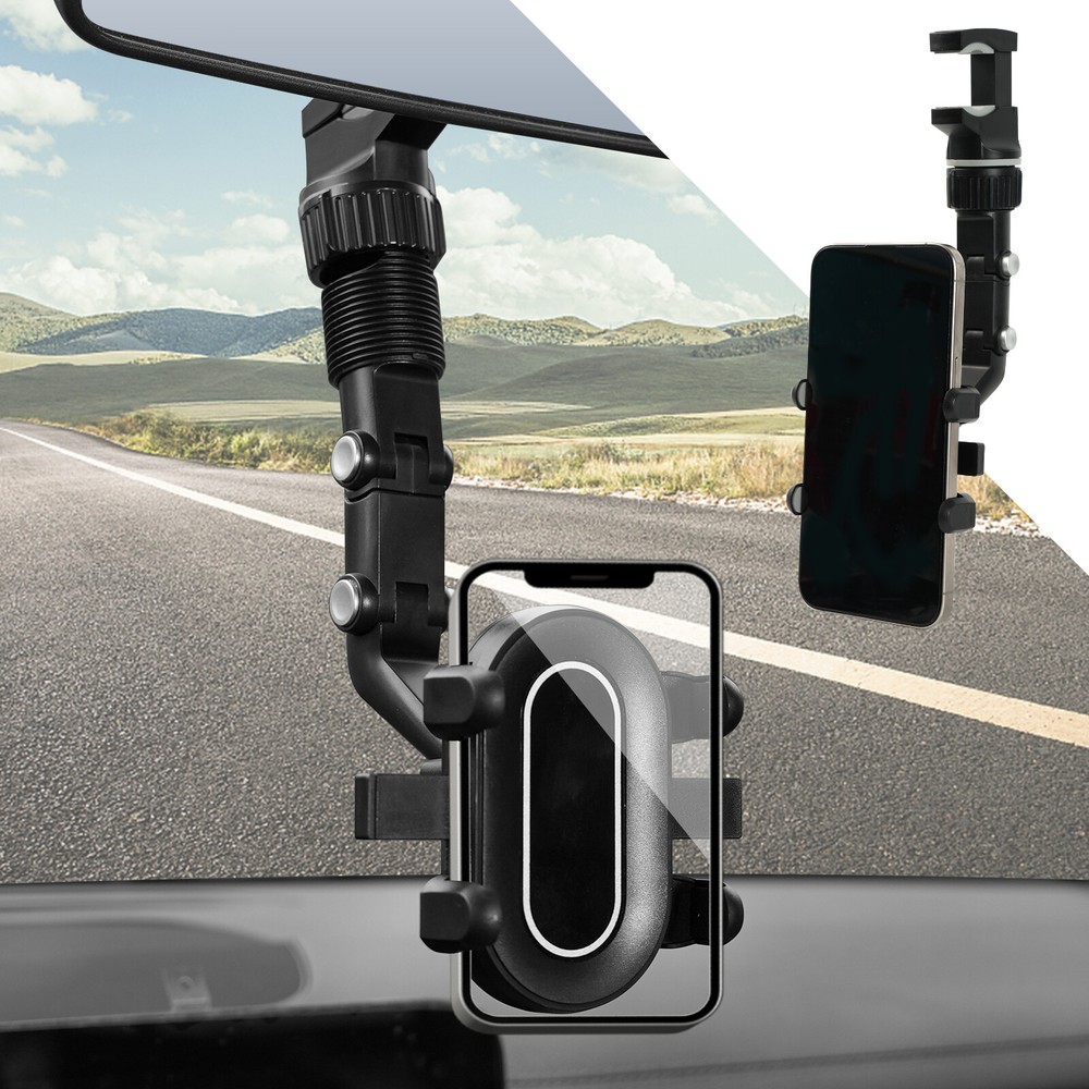 360° Car Rear View Mirror Phone Holder Mount Stand Rearview Bracket for iPhone