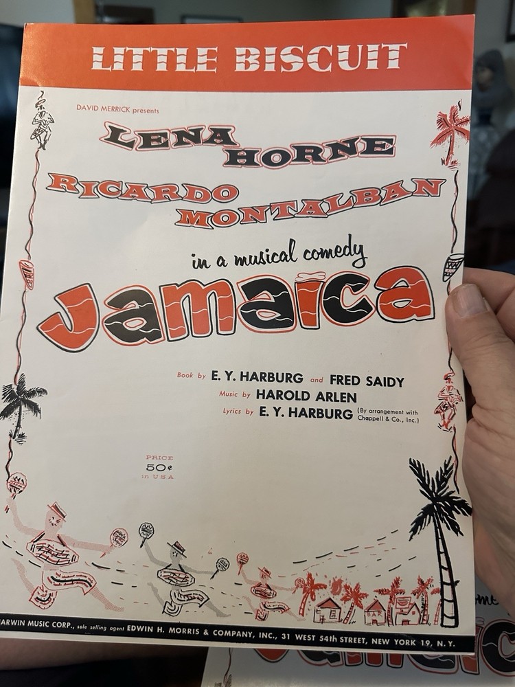 M 1957 Harold Arlen  Stage Musical sheet music JAMAICA ‘Little Biscuit’