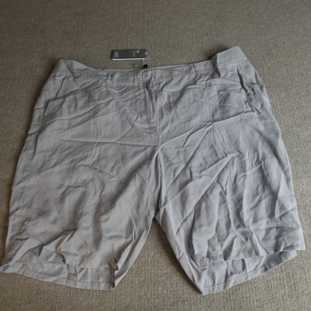 Eileen Fisher Womens Shorts 2X Gray Solid Chino Tencel NEW