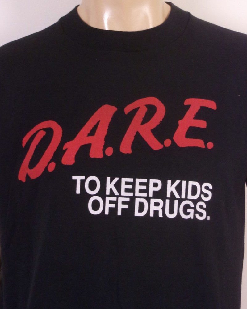 vintage 80s 90s single stitch DARE To Keep Kids off Drugs T-Shirt soft thin L