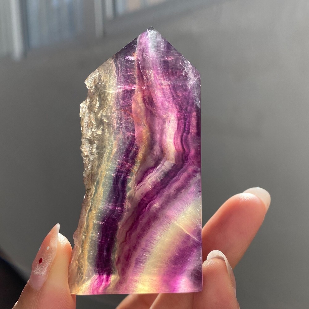 88g Natural Rainbow Fluorite Tower Crystal for Healing and Reiki Energy