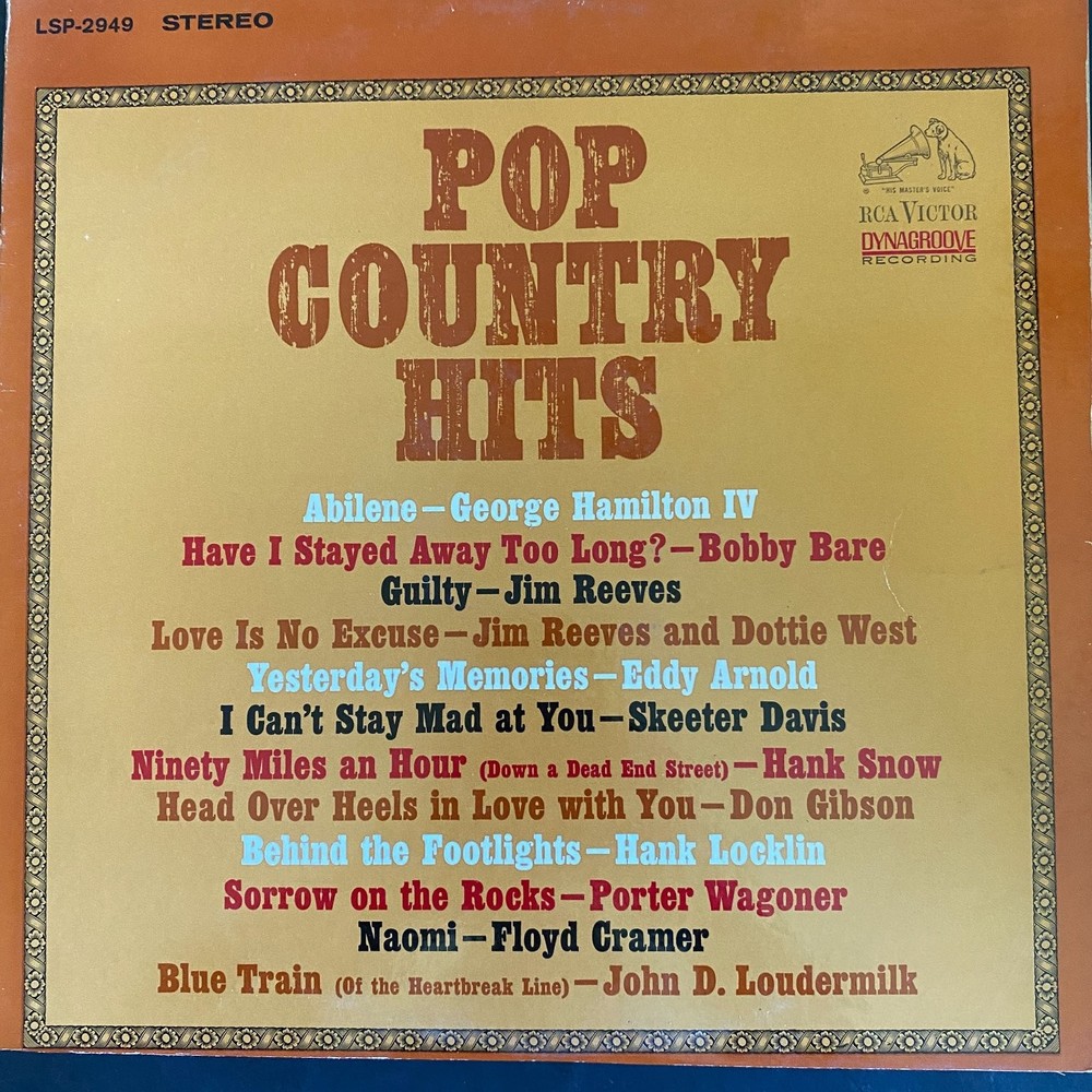 Various – Pop Country Hits LP Record 1964 RCA Victor Country Stereo 33⅓ RPM